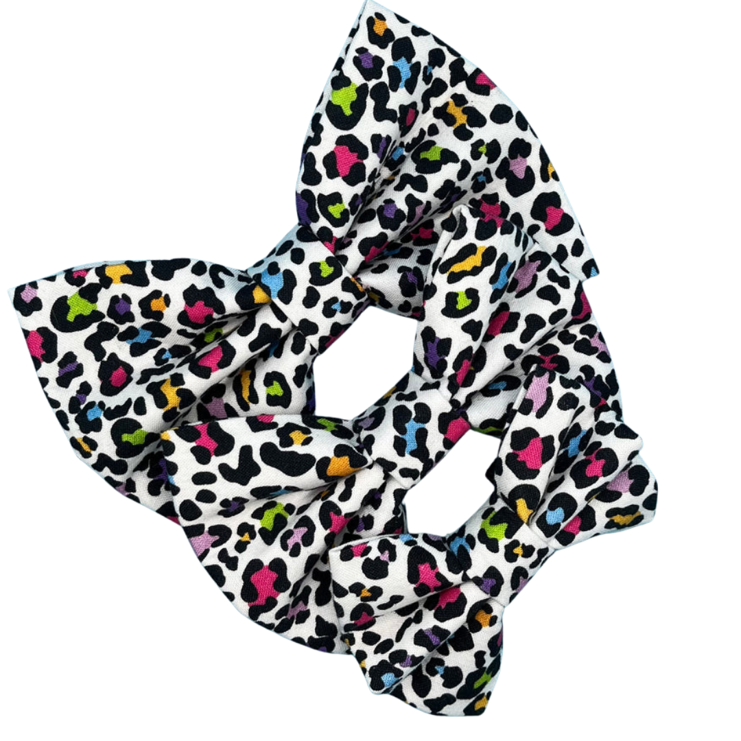 Funky Leopard Dog Bow