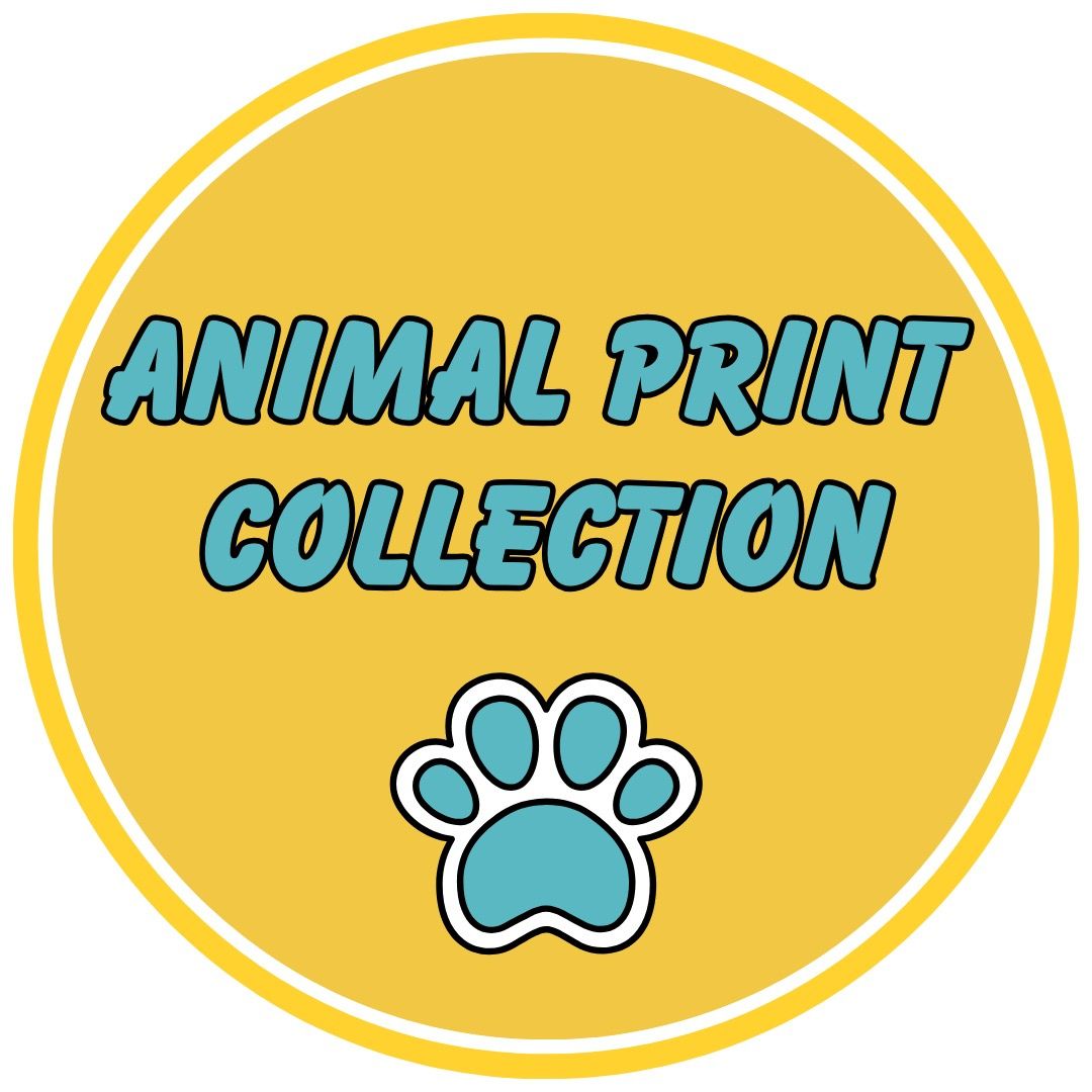 Animal Print Badge in yellow and teal