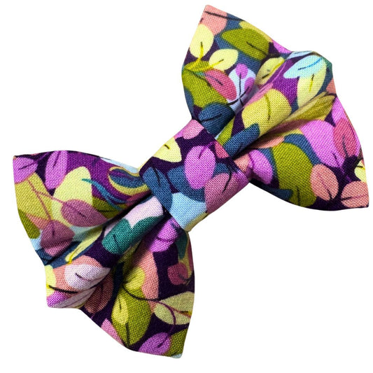 Colourful floral-patterned bow tie for dogs
