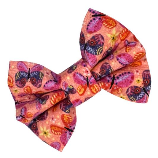 Colourful butterfly-patterned pet bow tie