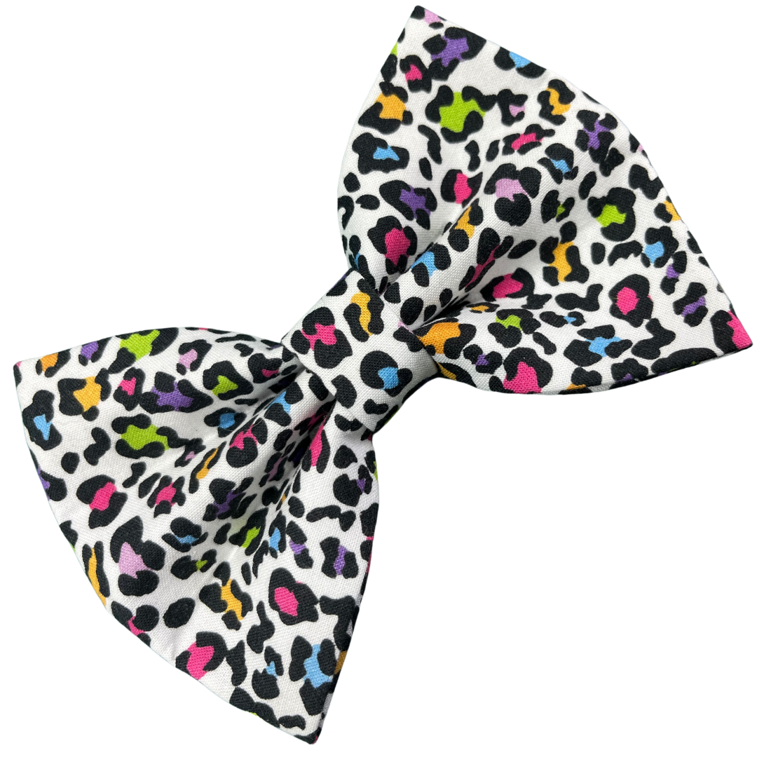 Funky Leopard Dog Bow Tie