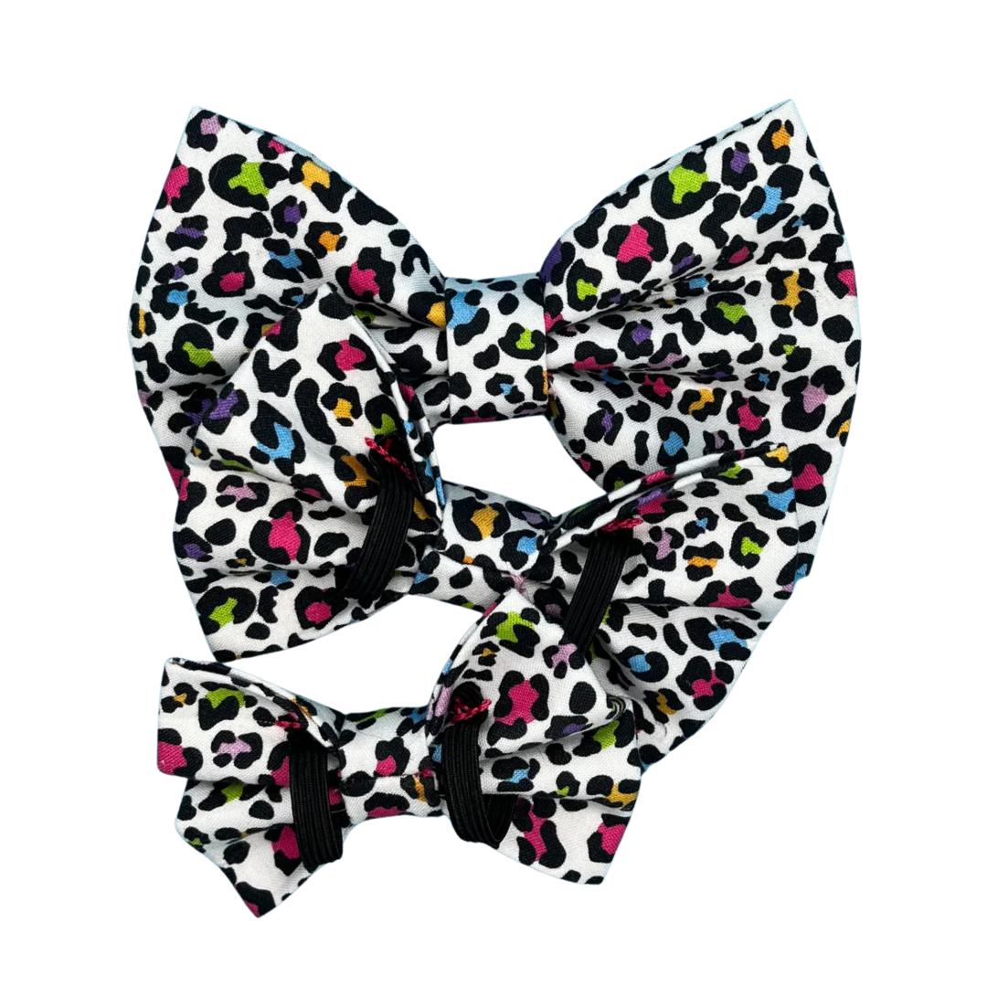 Funky Leopard Dog Bow Tie