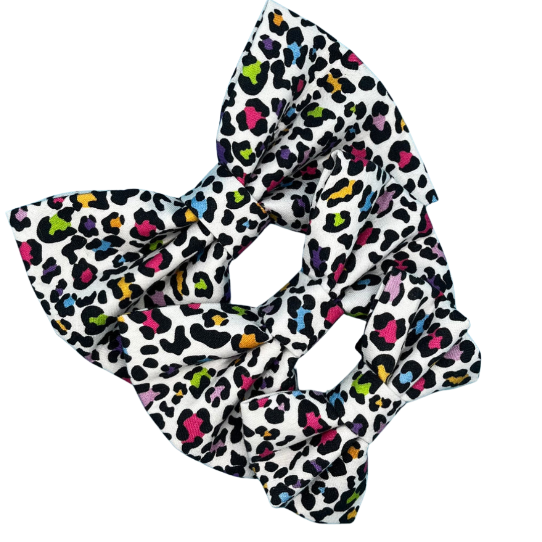 Funky Leopard Dog Bow Tie