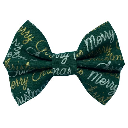 Green Merry Christmas Bow Tie