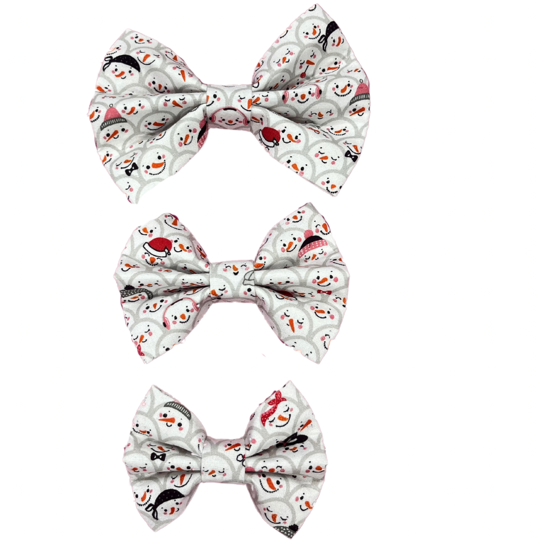 Happy Snow Men Christmas Bow Tie