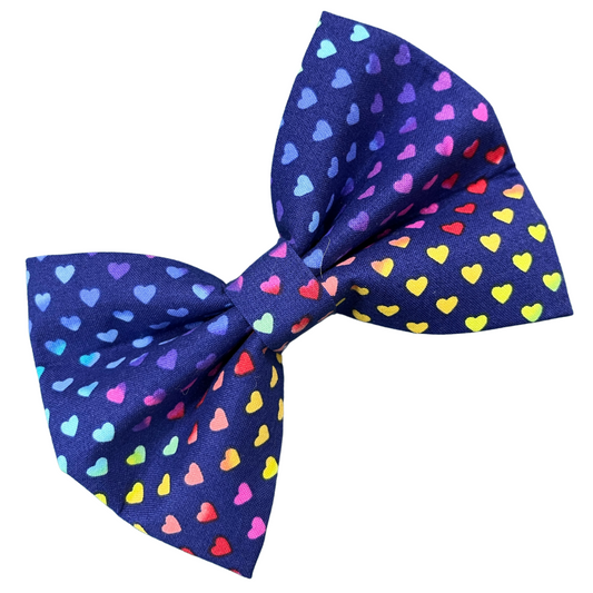 Heart Polka Dot Dog Bow Tie