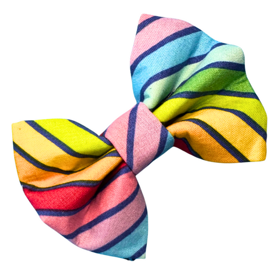 Circus Stripe Dog Bow