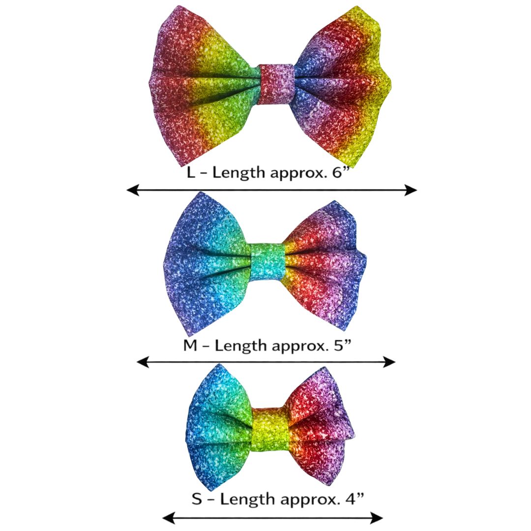 Colourful bows with gradient from purple to green