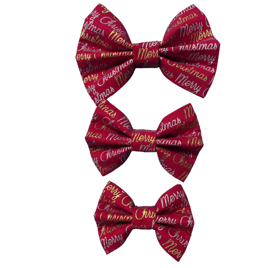 Red Merry Christmas Bow Tie