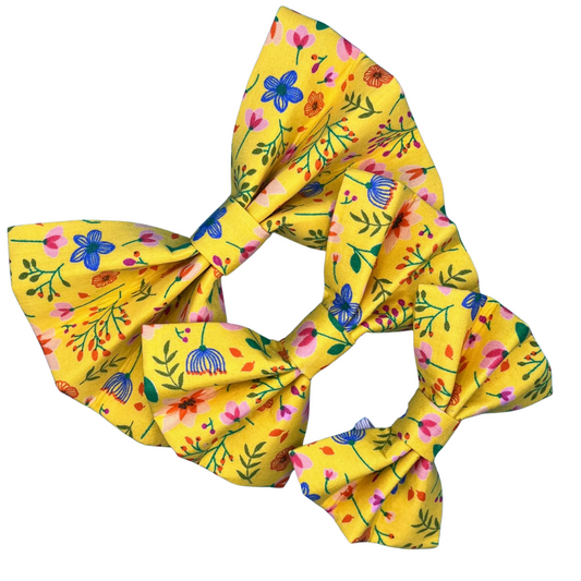 Sunshine Floral Dog Bow Tie